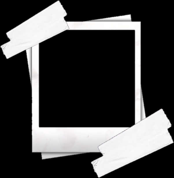 Blank Polaroid Frame Taped PNG