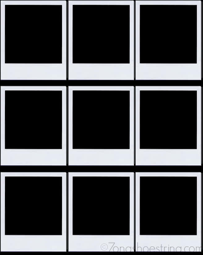 Blank Polaroid Frames Grid PNG