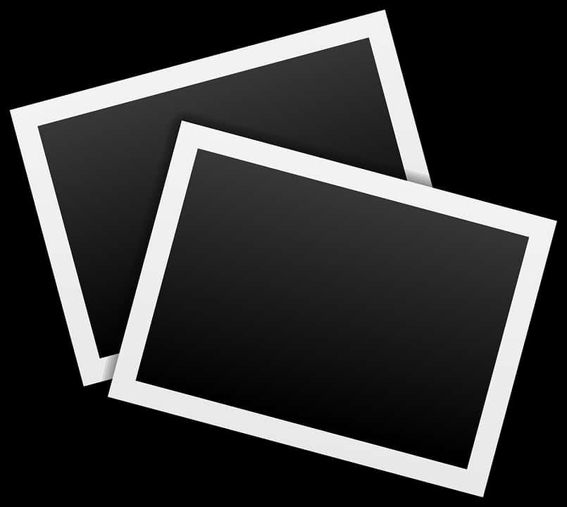 Blank Polaroid Frames Overlapping PNG