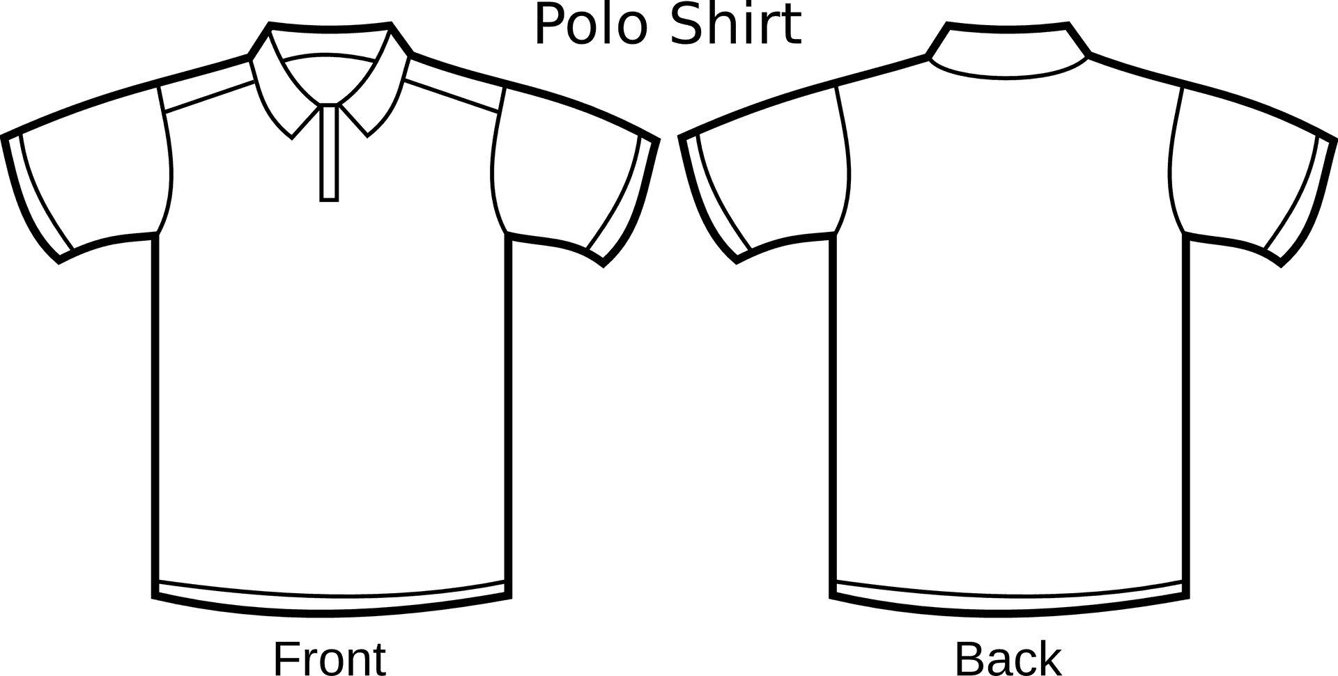 Blank Polo Shirt Template Front Back PNG