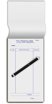 Blank Receiptwith Pen PNG