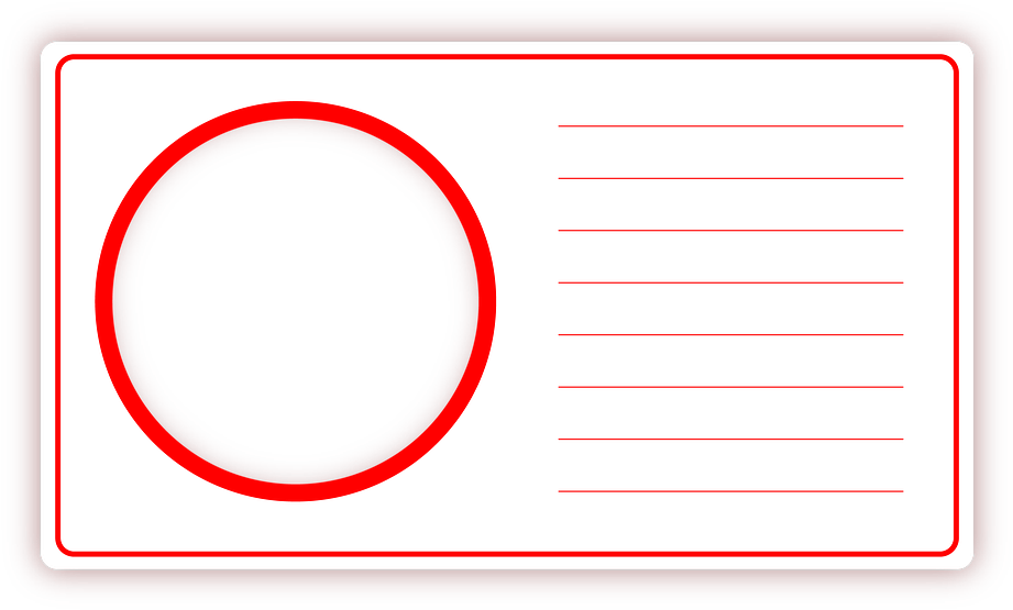 Blank Red Circle Postcard Template PNG
