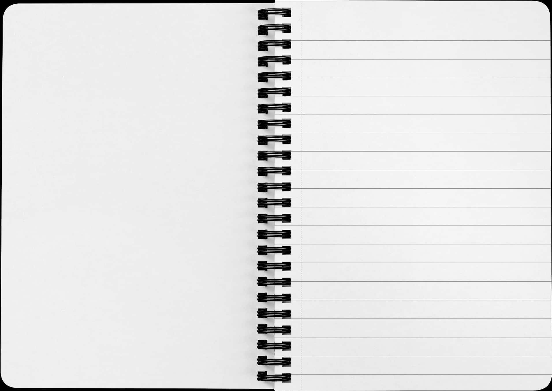 Blank Spiral Notebook Page PNG