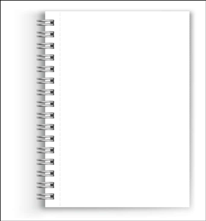 Blank Spiral Notebook Page PNG