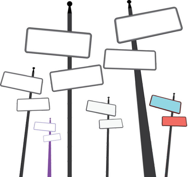 Blank Street Signs Cluster PNG