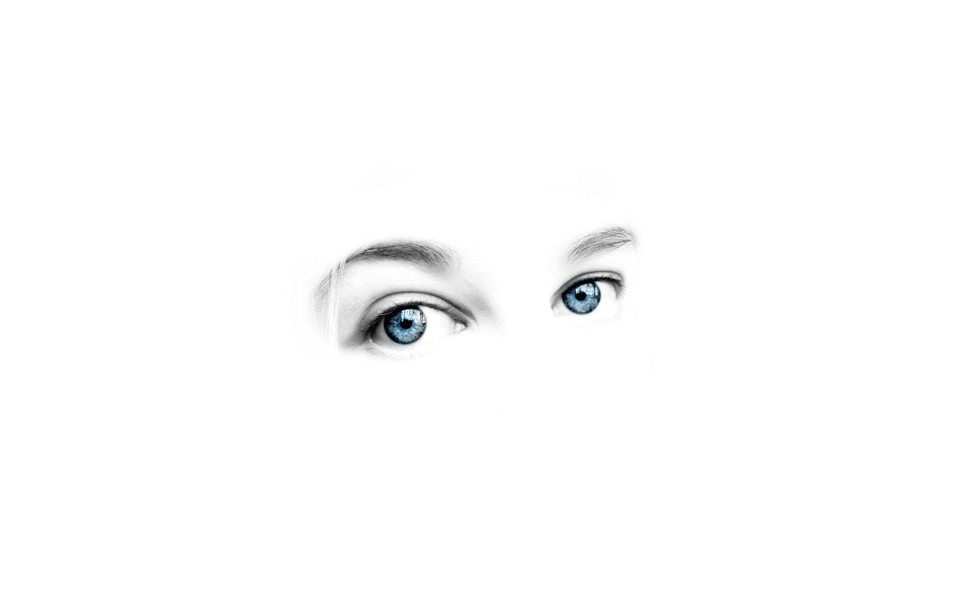 Blank White Blue Eyes Pencil Drawing Picture