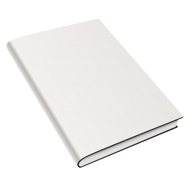 Blank White Book Cover Mockup PNG