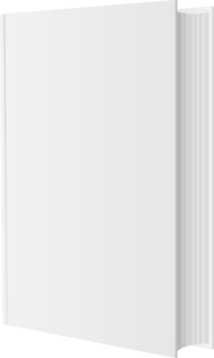 Blank White Book Cover Mockup PNG