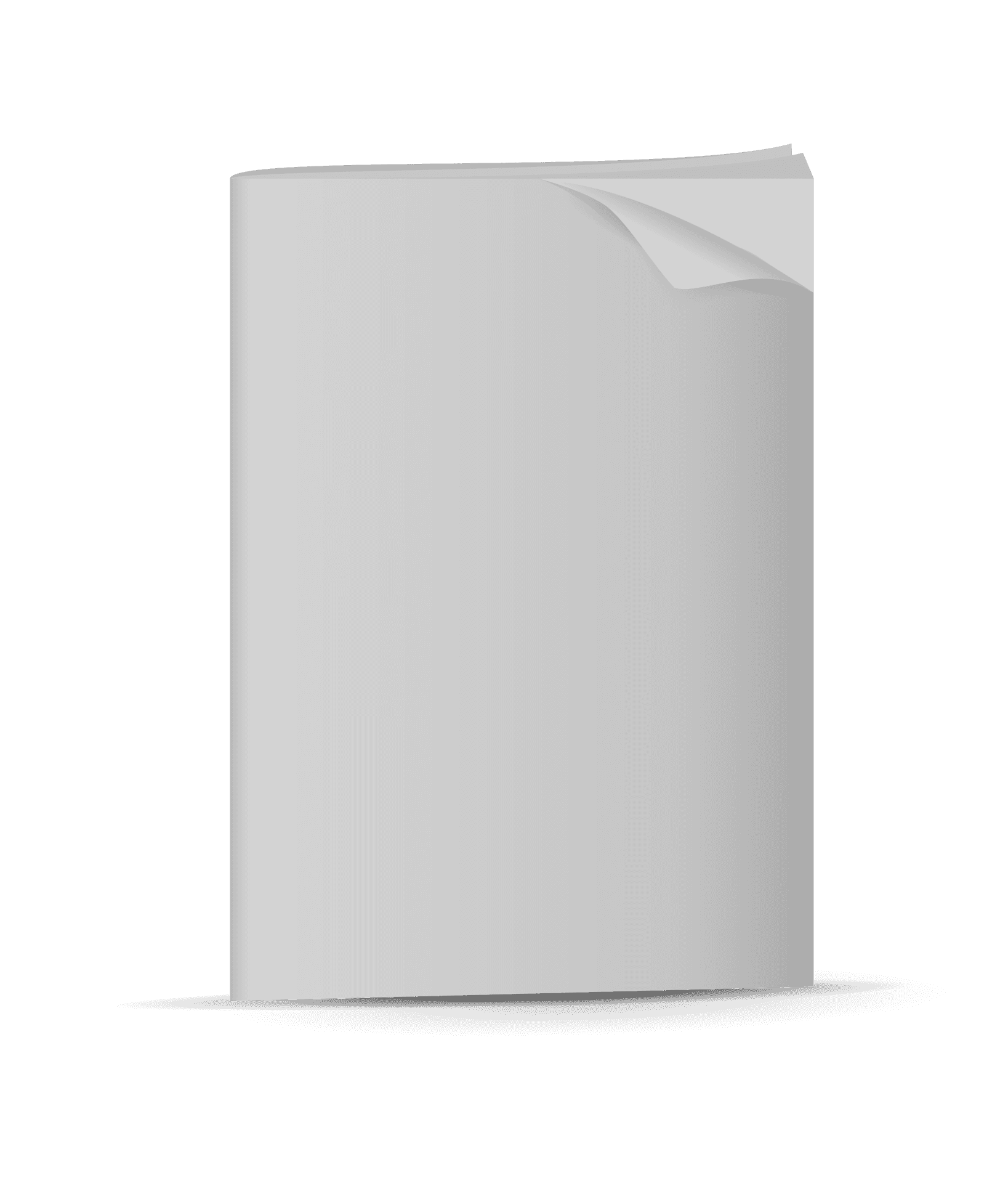 Blank White Book Cover Standing PNG