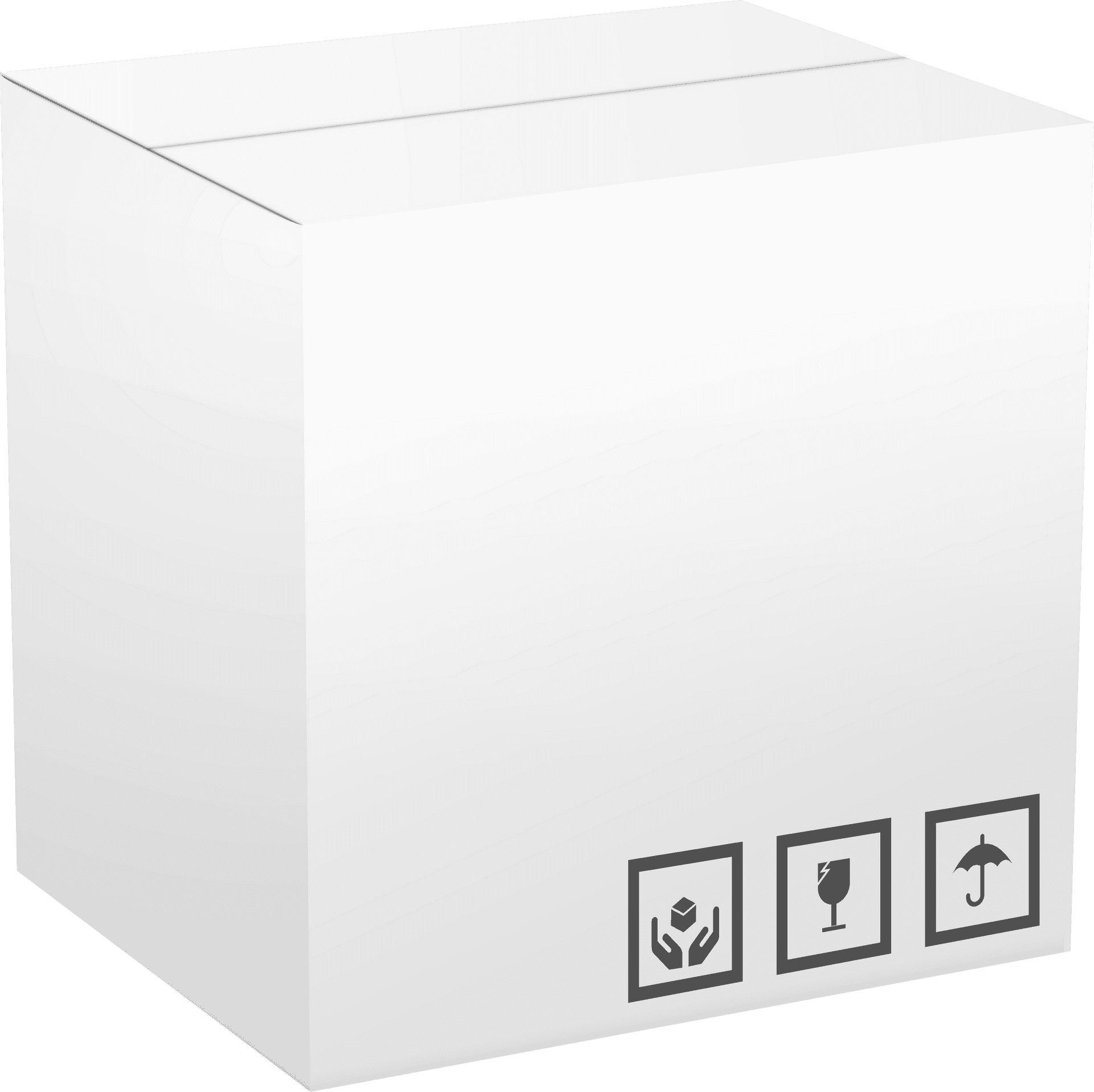 Blank White Shipping Box PNG