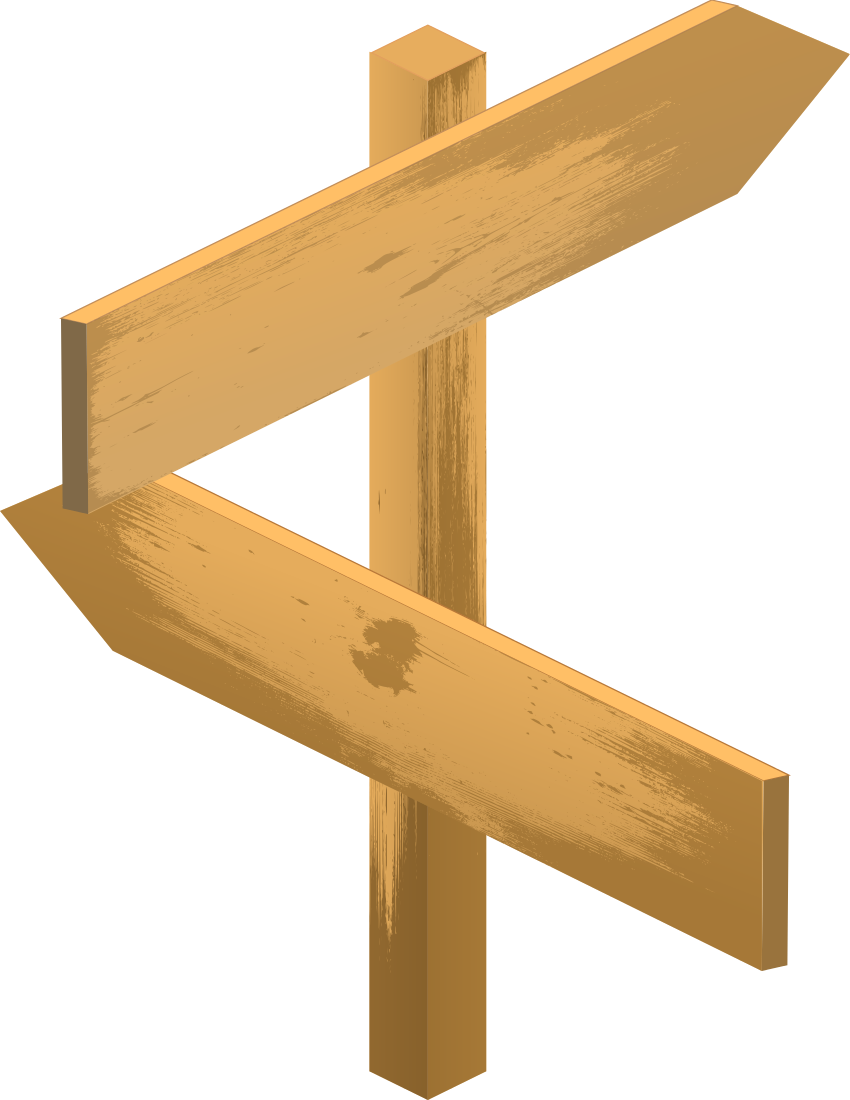 Blank Wooden Directional Sign Posts PNG