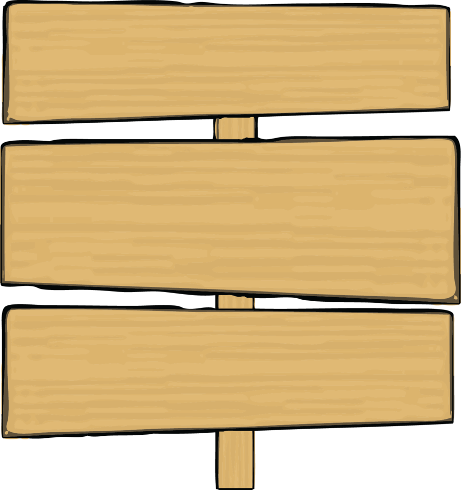 Blank Wooden Directional Signboards PNG