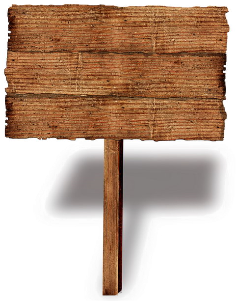 Blank Wooden Signpost.png PNG
