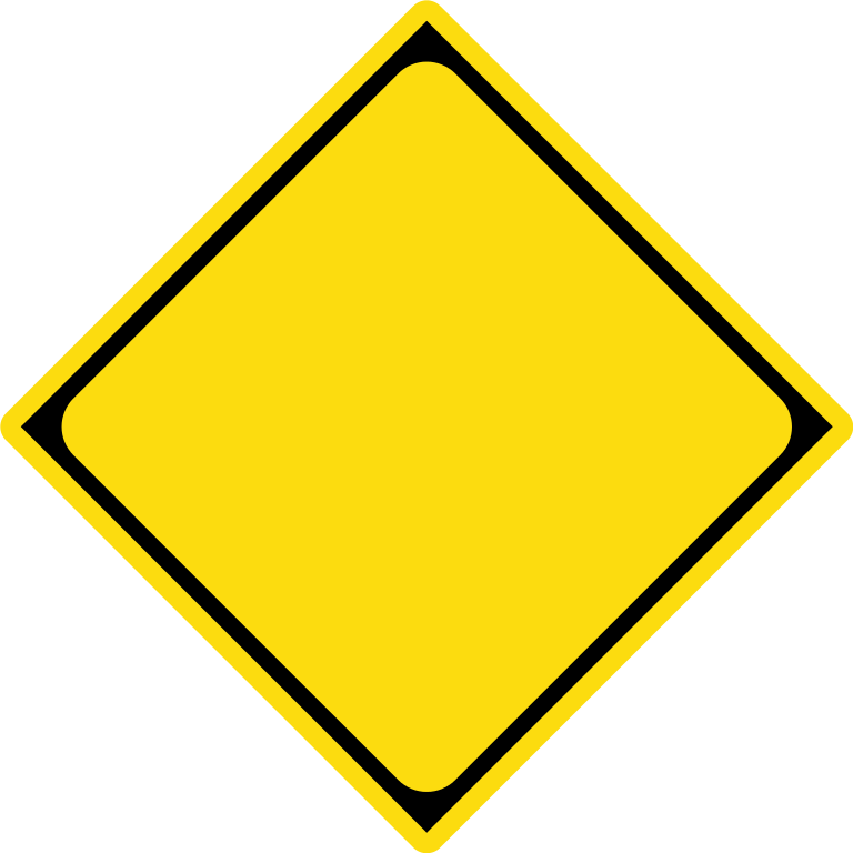 Blank Yellow Diamond Road Sign PNG