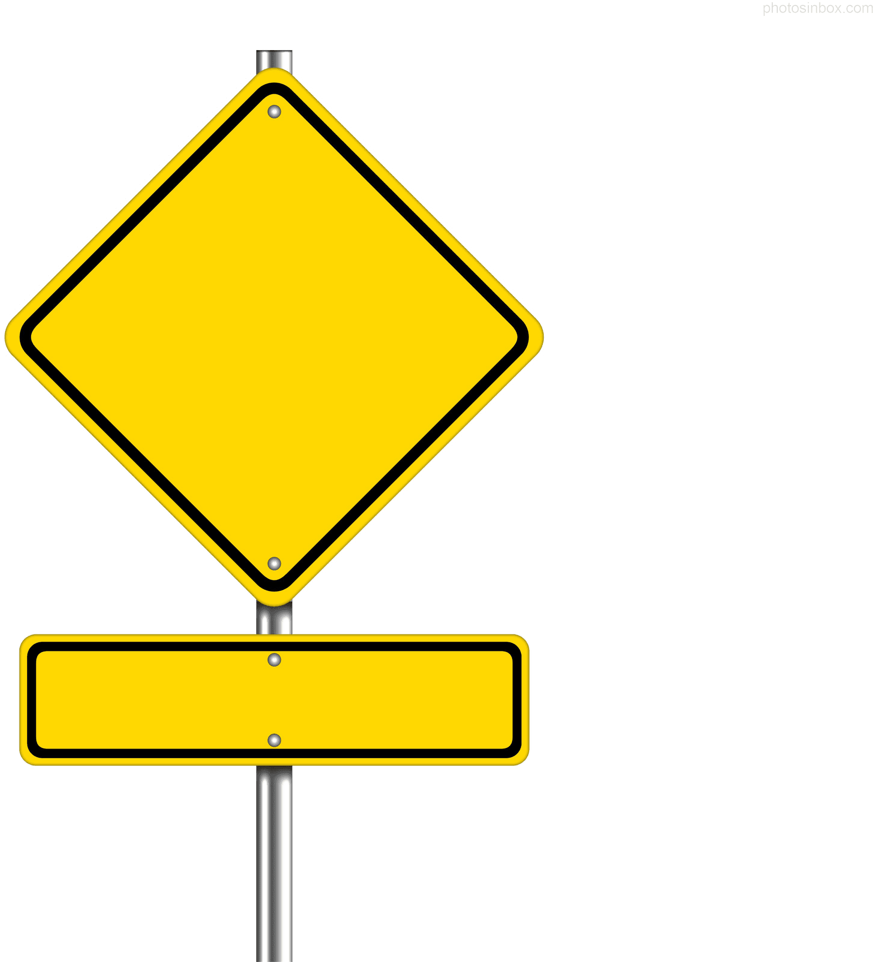 Blank Yellow Road Sign PNG