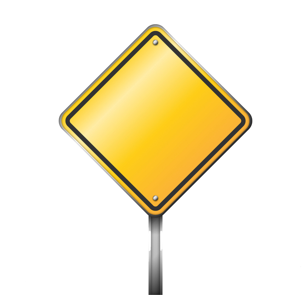 Blank Yellow Road Sign PNG