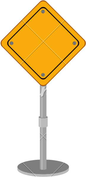 Blank Yellow Road Sign Illustration PNG