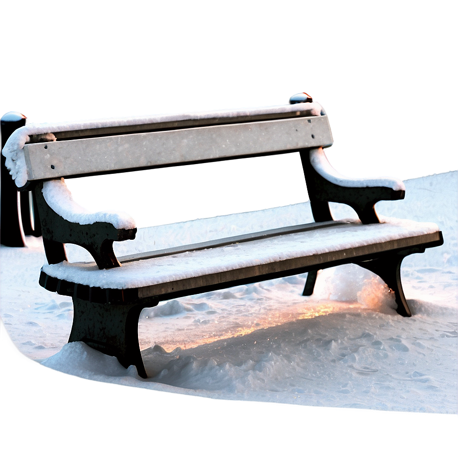 Blanket Of Snow Park Bench Png 24 PNG