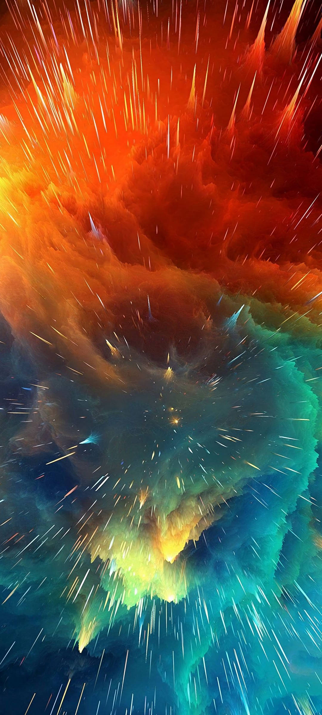 En blast af stjerner i farverig galakse Wallpaper