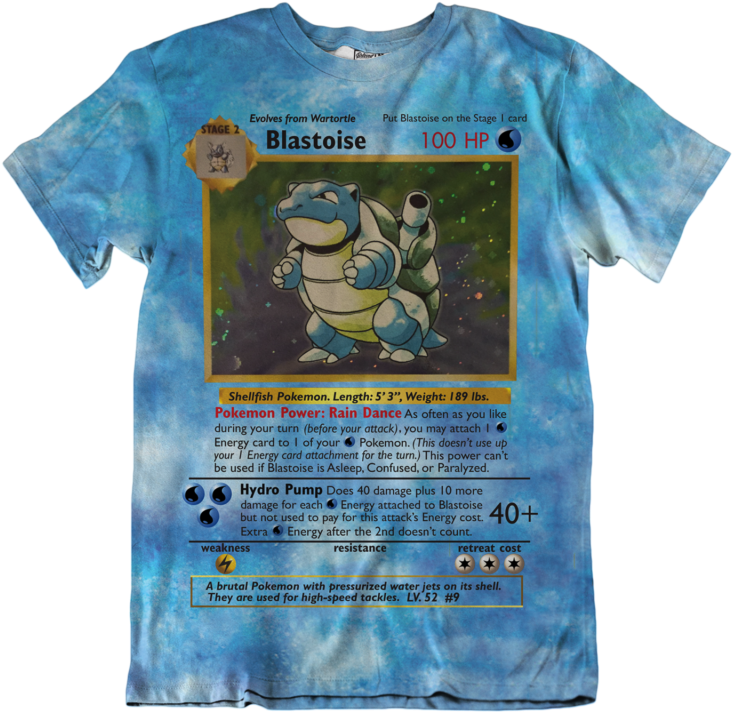 Blastoise Pokemon Card T Shirt Design PNG