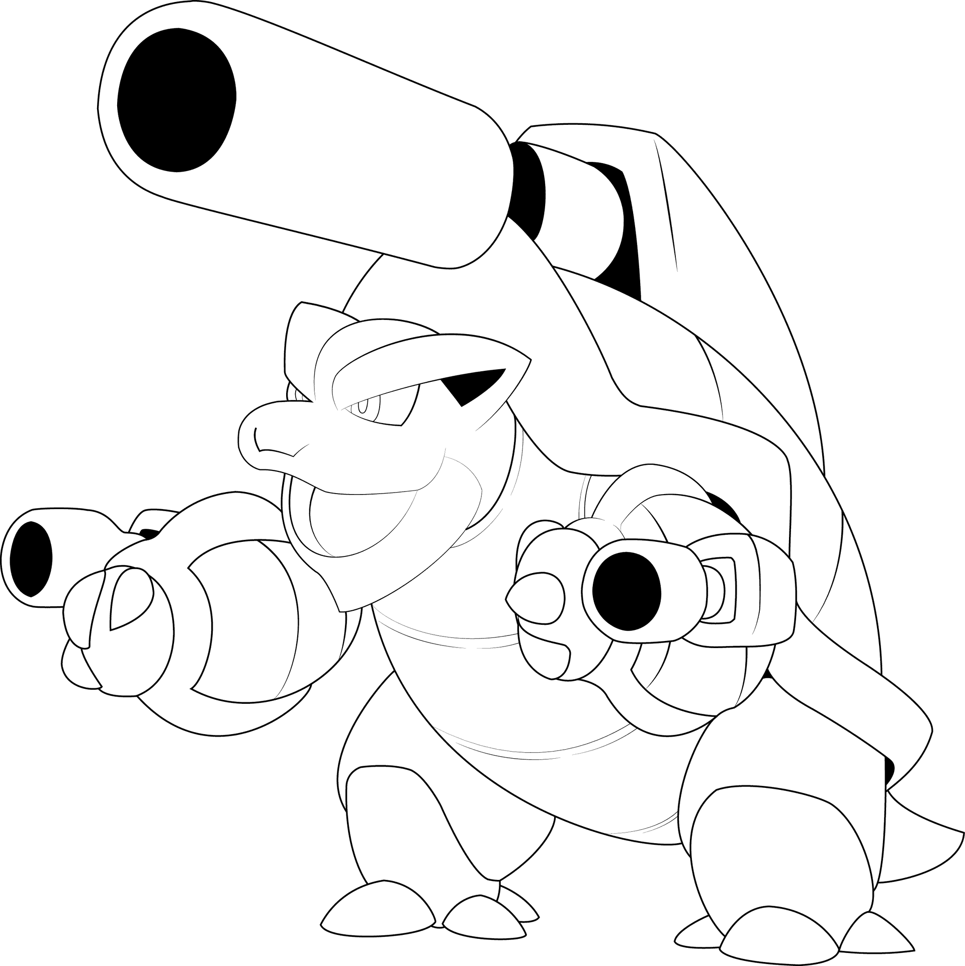 Blastoise Pokemon Line Art PNG