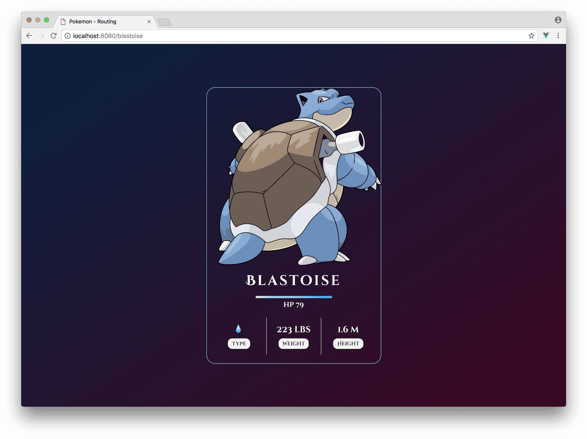 Blastoise Pokemon Profile Card PNG