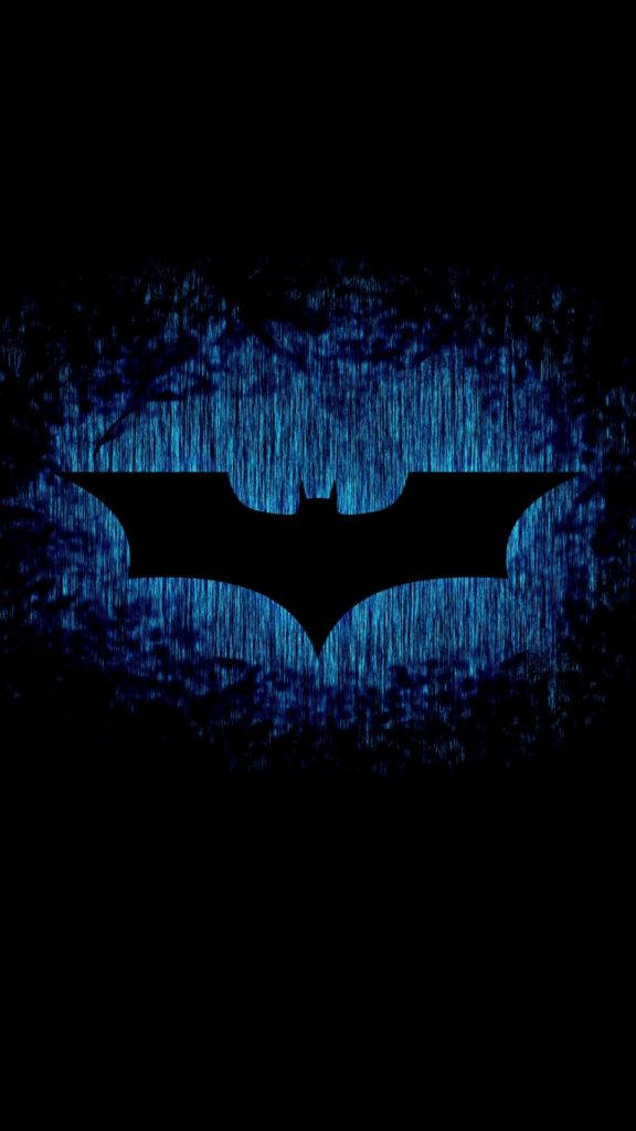 Blåt Logo Batman Iphone Wallpaper