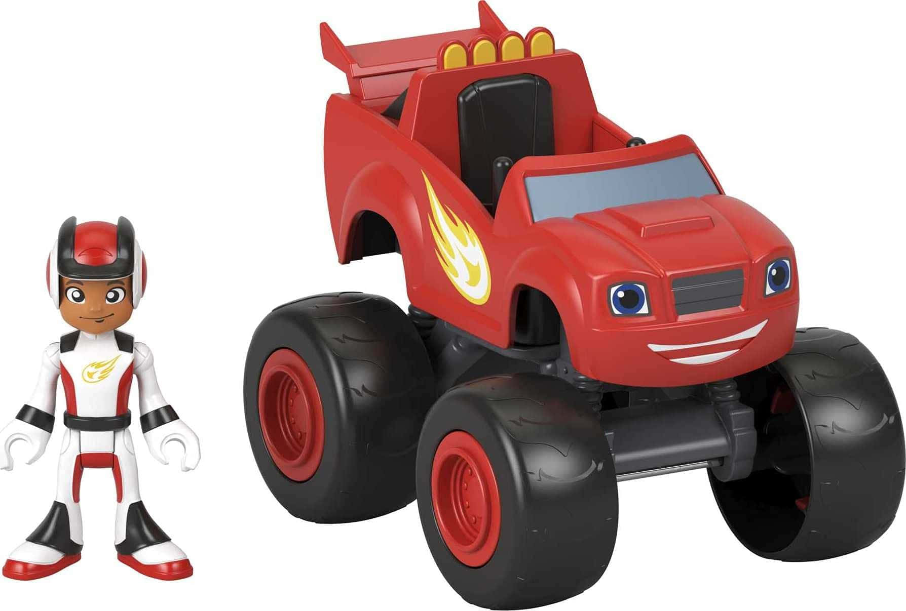 A Toy Truck And A Red Character