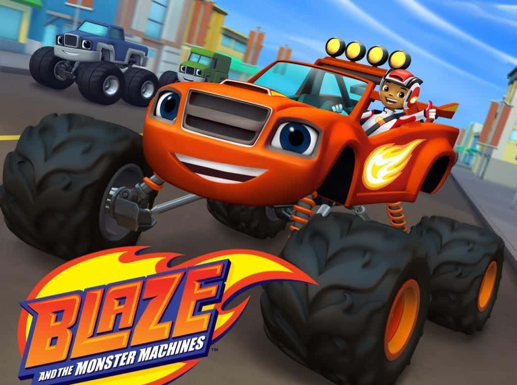Blaze Monster Machines - A Cartoon Car With A Big Engine