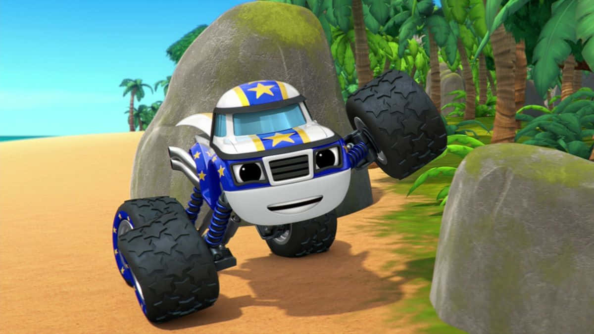 Image  Blaze and A.J. racing through an amazing world of adventure in Blaze and The Monster Machines
