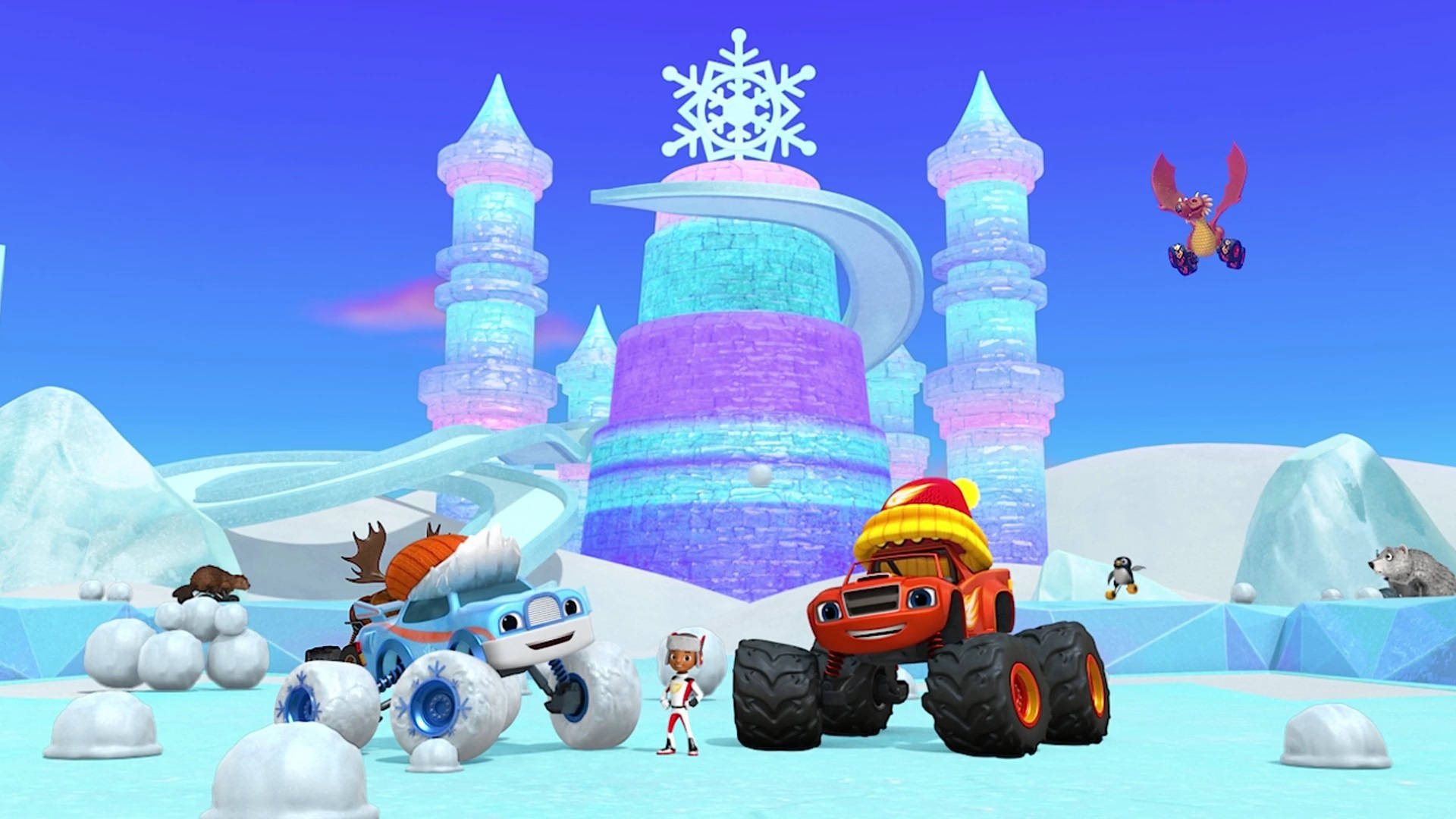 Blaze And The Monster Machines Winter Wallpaper