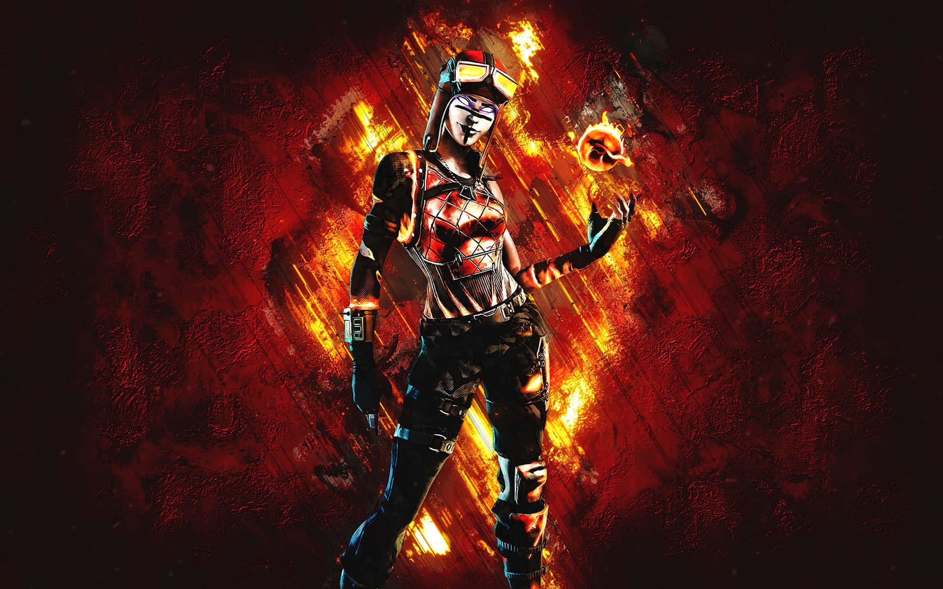 Et portræt af Fortnite-karakteren Blaze. Wallpaper