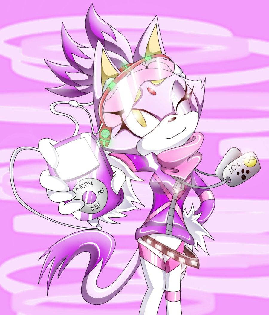 Blaze The Cat Lilac Tema Wallpaper