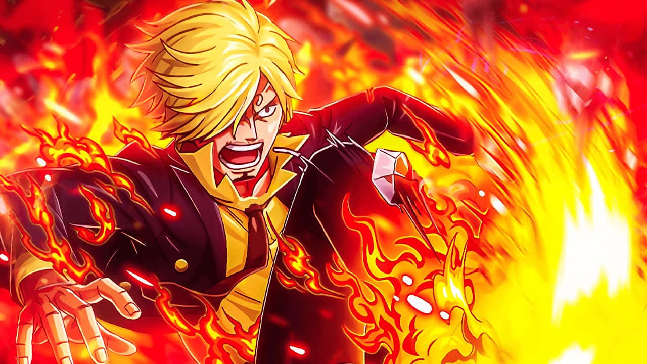 Blazing_ Anime_ Character_ Power_ Up Wallpaper