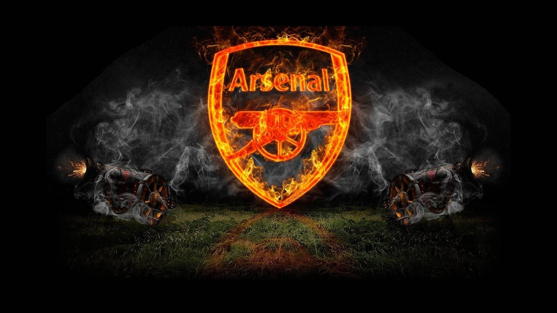 The Blazing Arsenal Soccer Logo - An Icon Off the Pitch Wallpaper