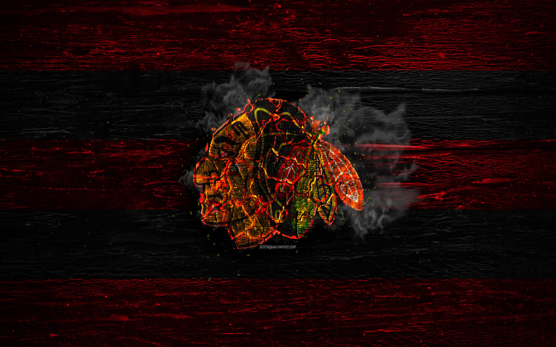 Blazing Chicago Blackhawks Logo Wallpaper