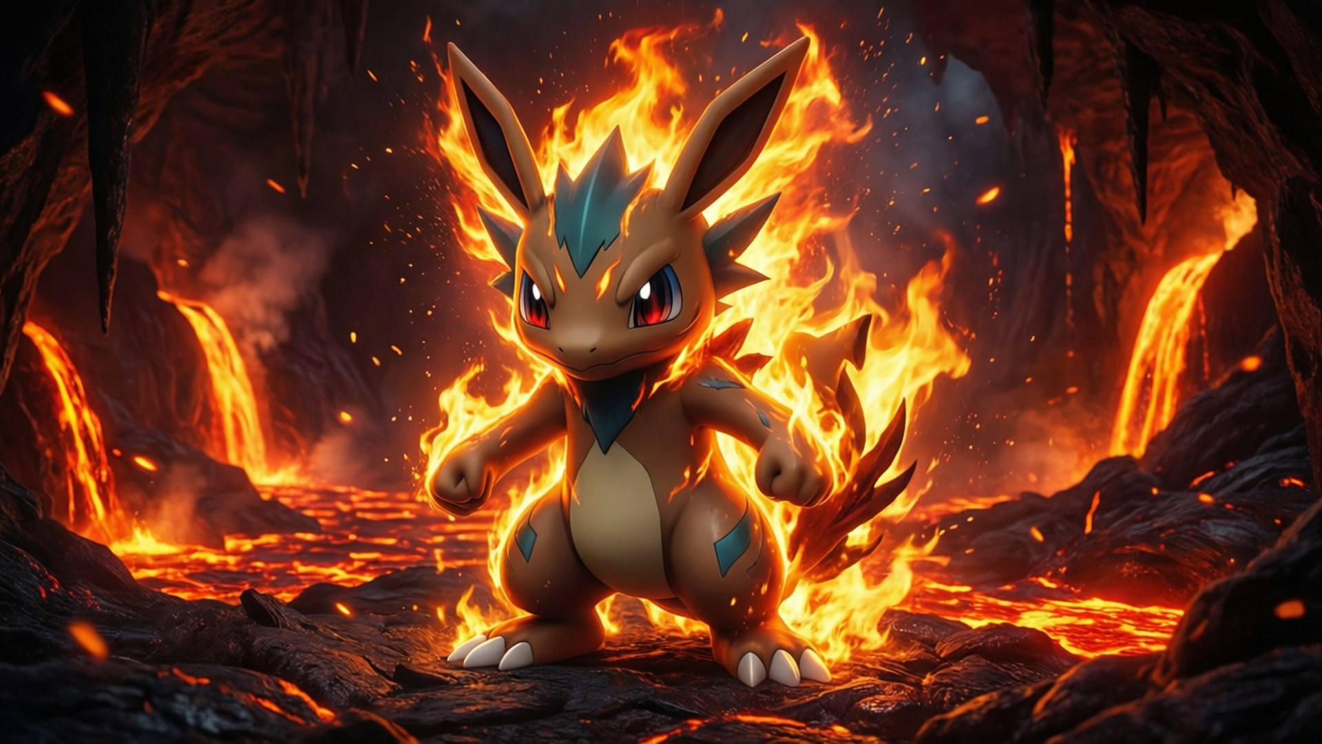 Blazing Tyrogue Wallpaper