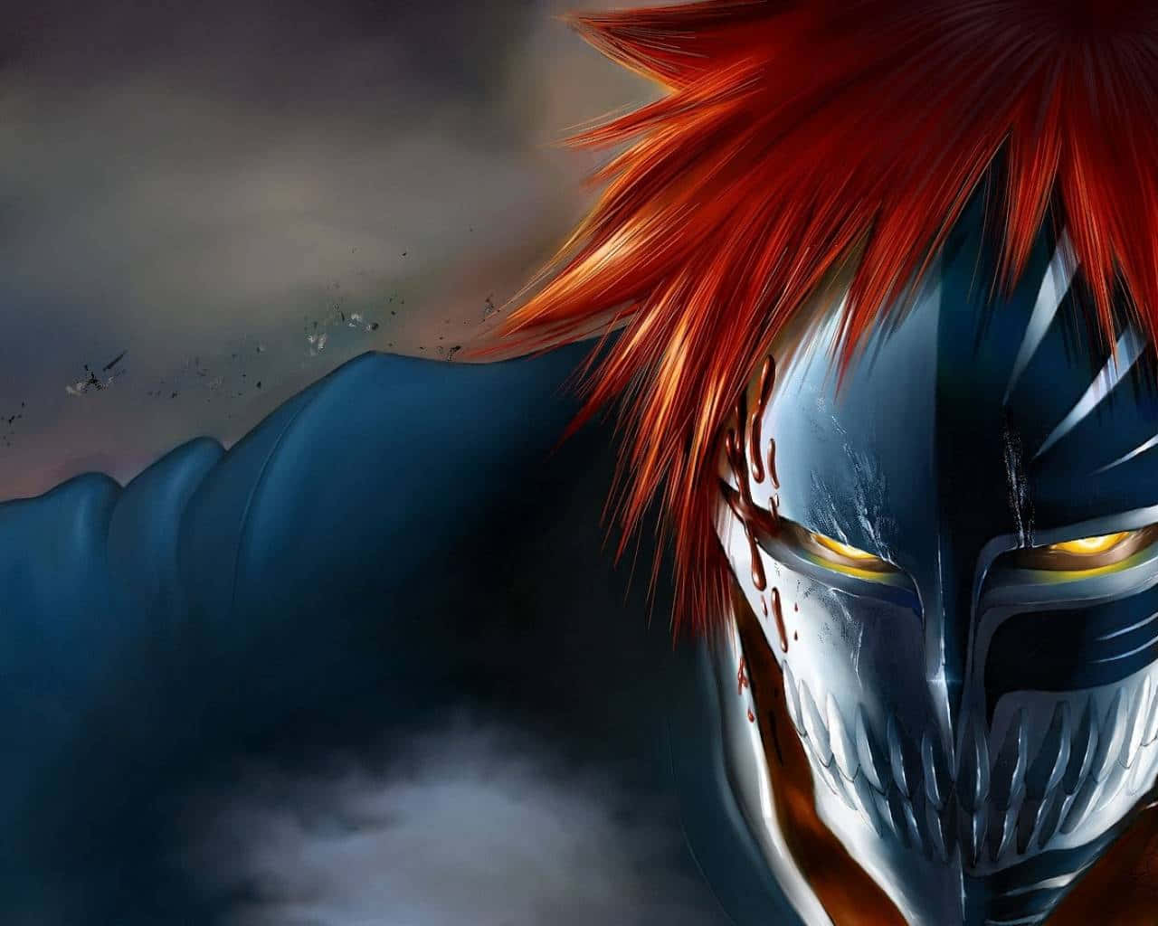 A Red Haired Anime Character With A Mask Wallpaper