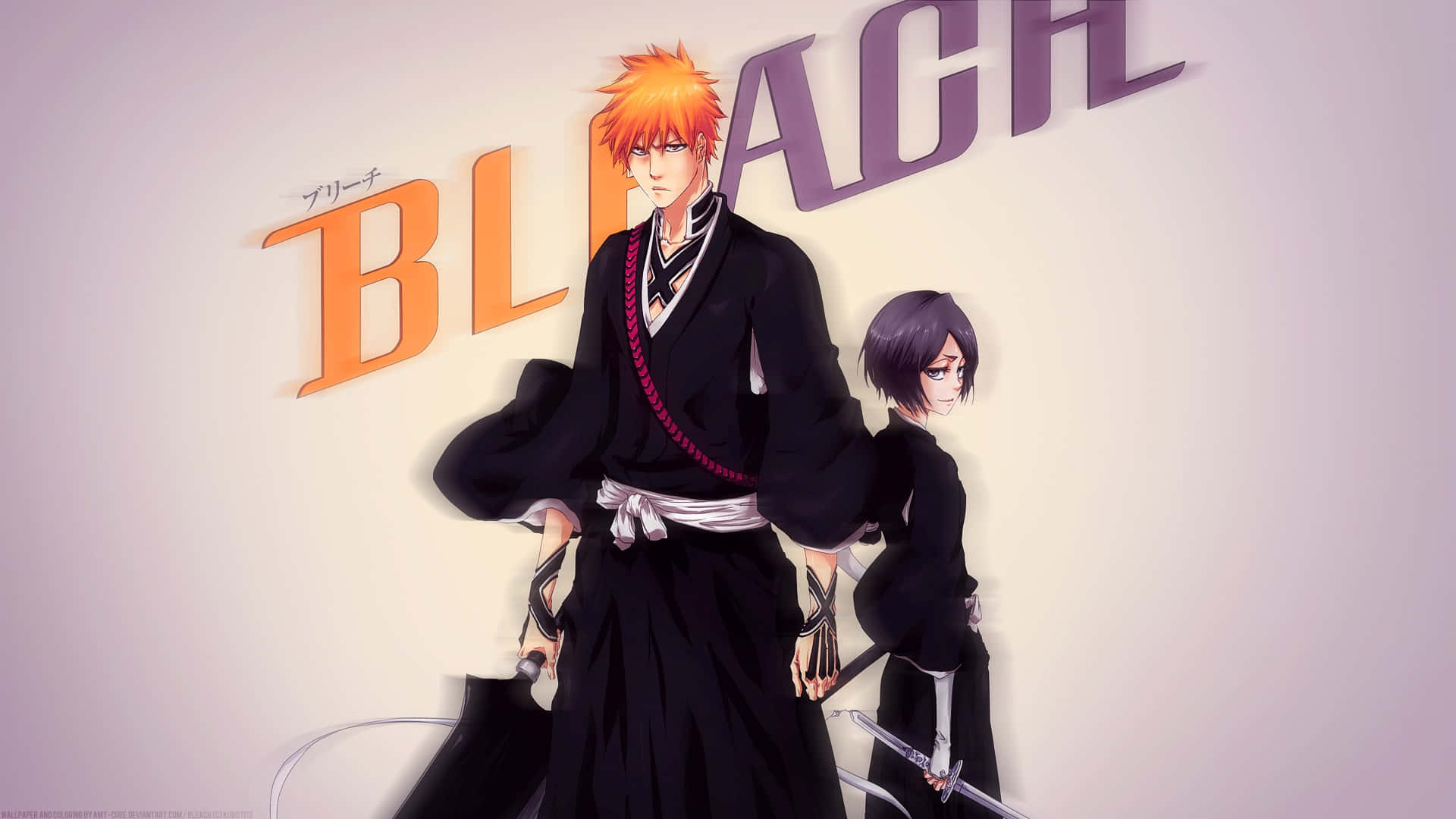 Bleachen Sort Anime-karakter Med Et Sværd Wallpaper