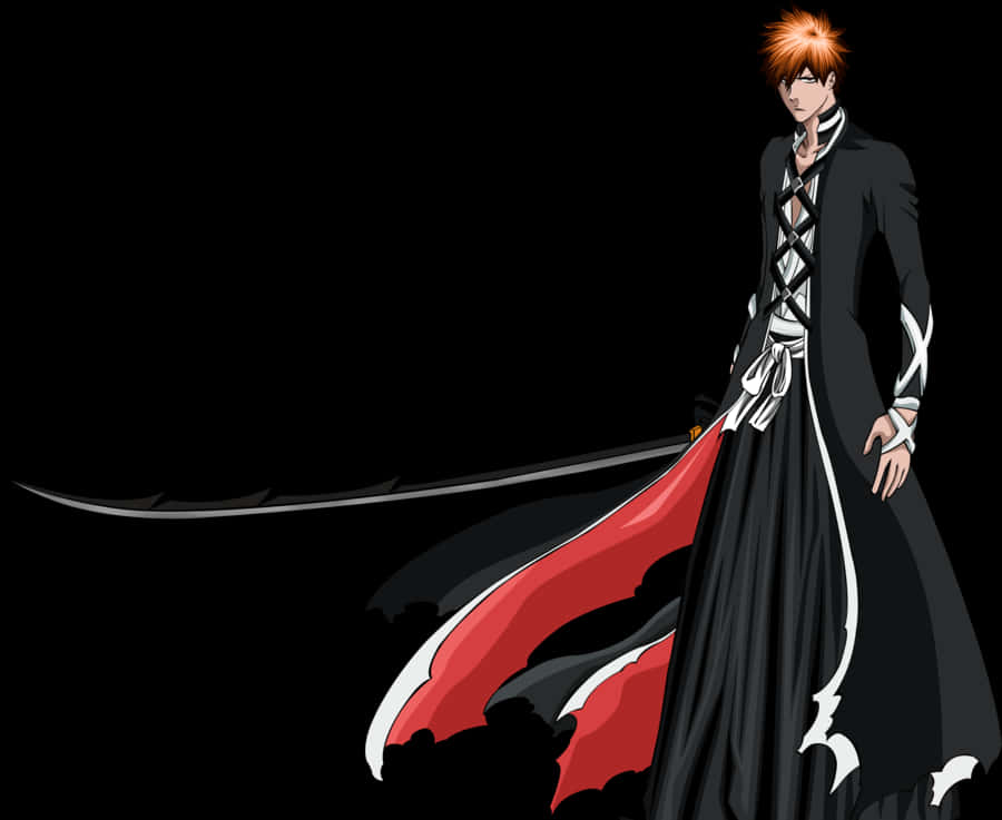 Bleach_ Ichigo_ Kurosaki_ Bankai_ Form PNG