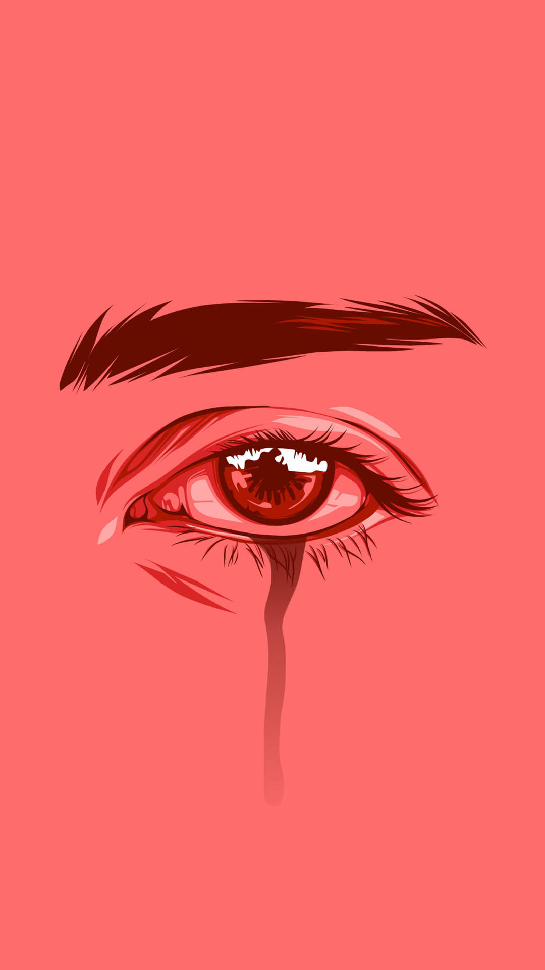 Bleeding Eye Sad Drawing Wallpaper