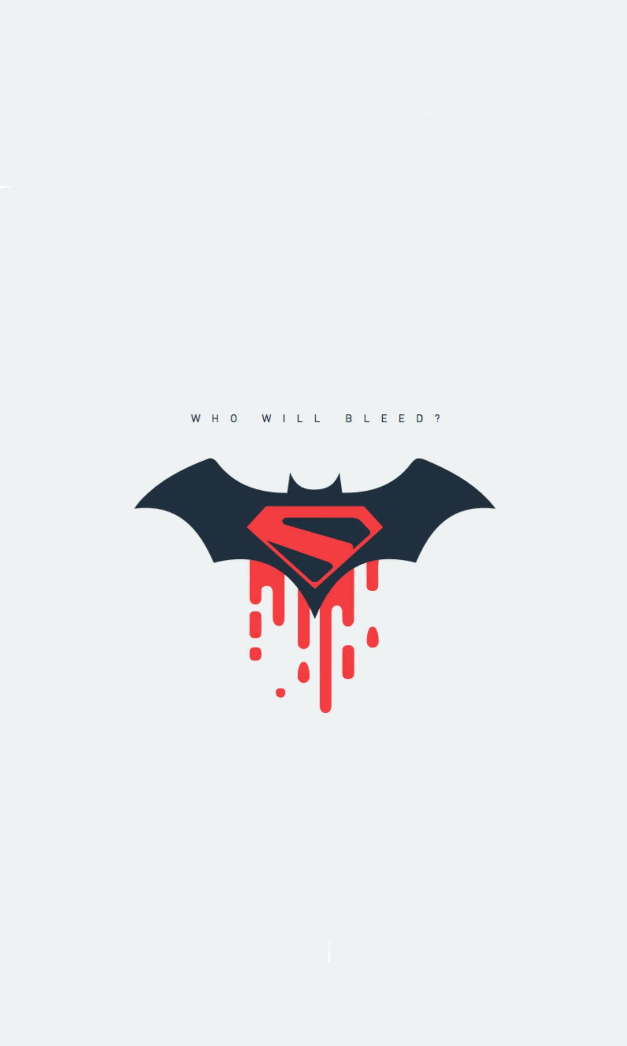 Sfondoper Iphone Con Il Logo Di Superman Vs Batman Sanguinante. Sfondo
