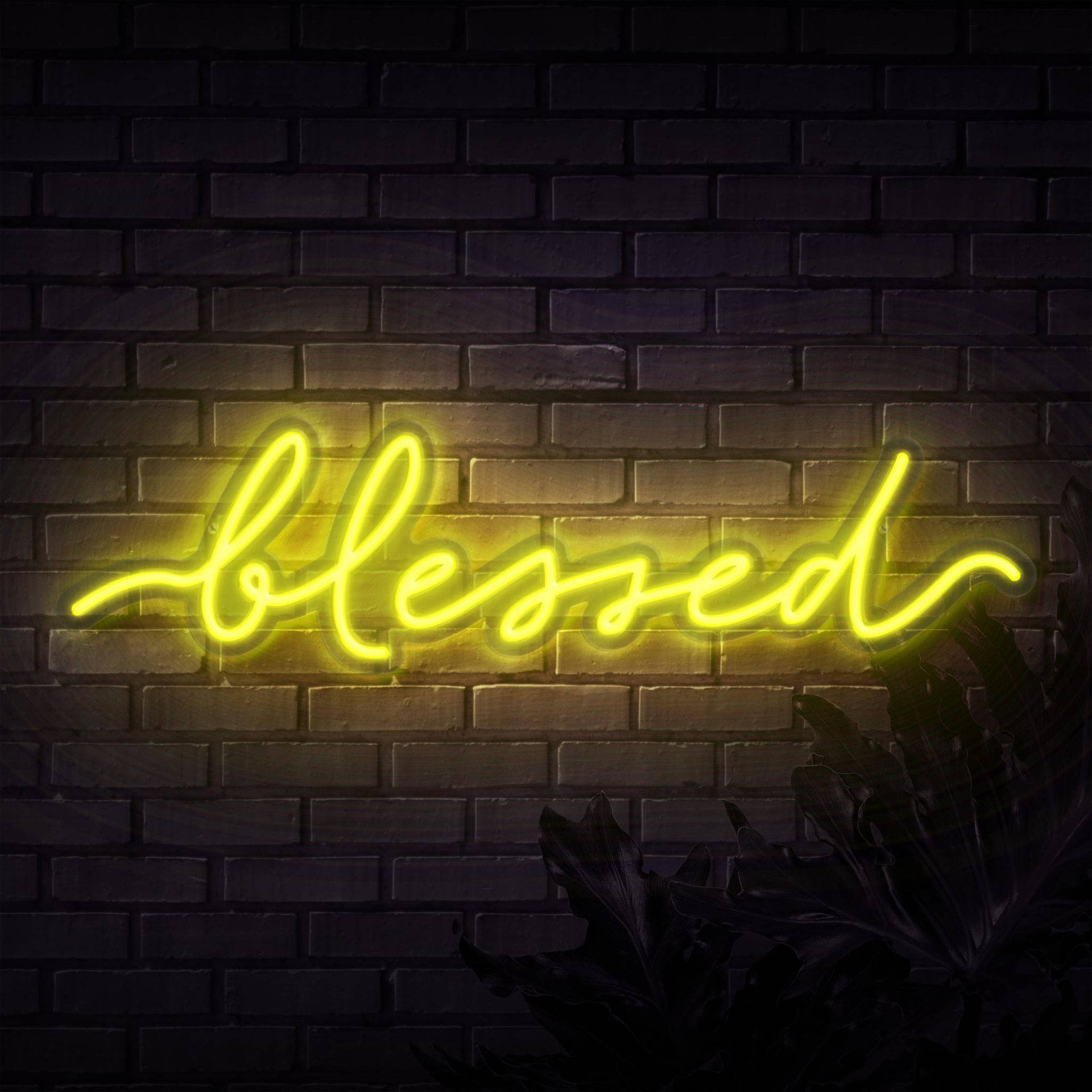 Blessed Neon Yellow Led Wallpaper