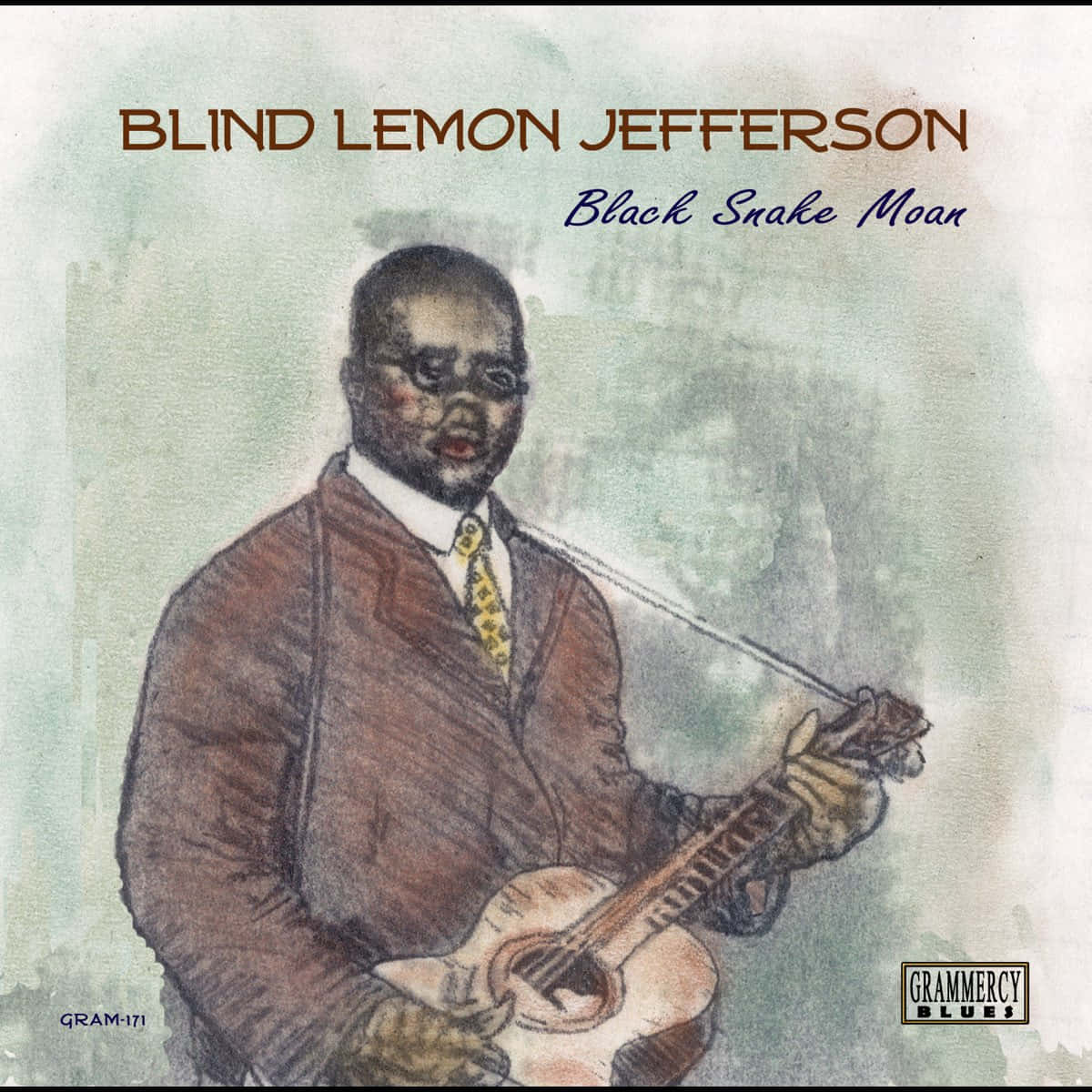 Blind Lemon Jefferson Black Snake Moan Skivomslag På Vinyl Wallpaper