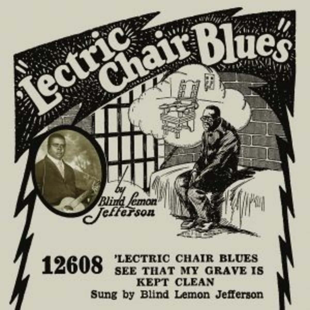 Blind Lemon Jefferson Lectric Chair Blues Vinyl dække Wallpaper
