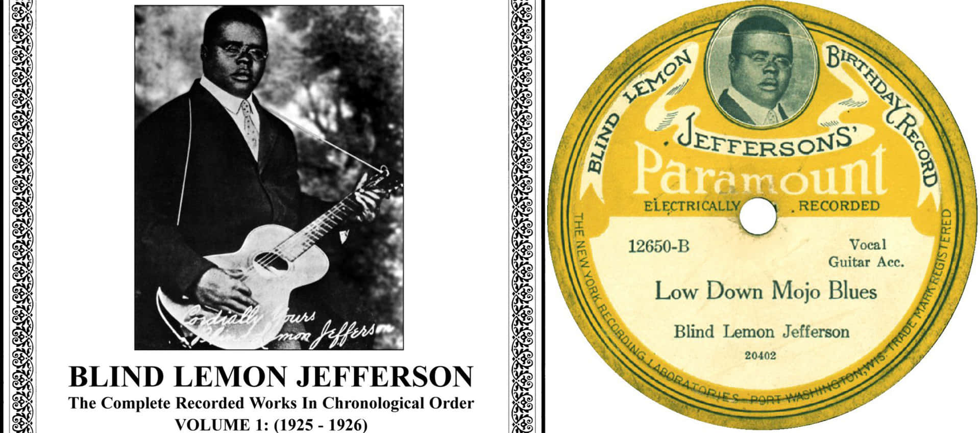 Collector's Edition Blind Lemon Jefferson Low Down Mojo Blues Vinyl Record Wallpaper