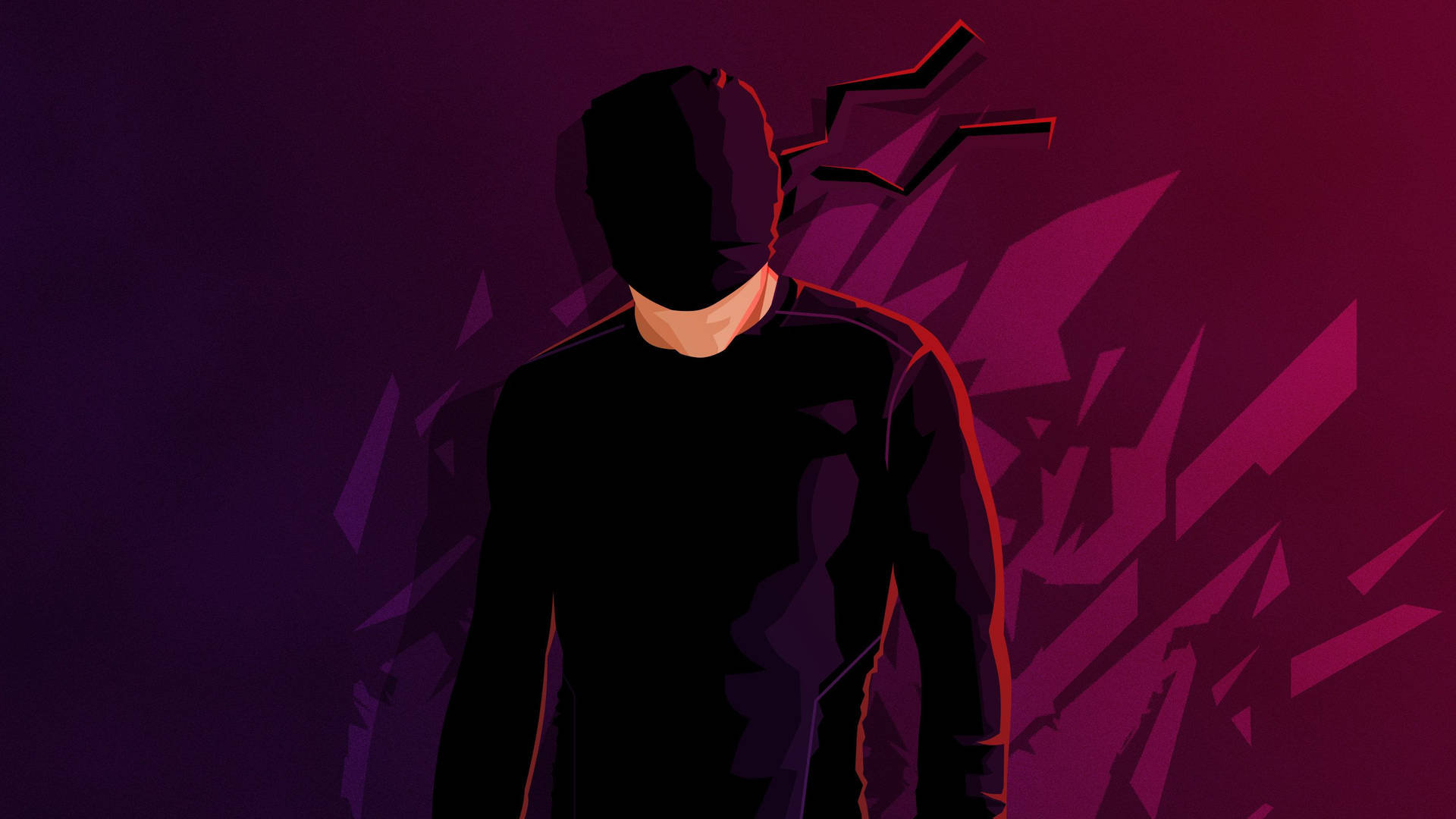 Blindfolded Daredevil In Black And Red