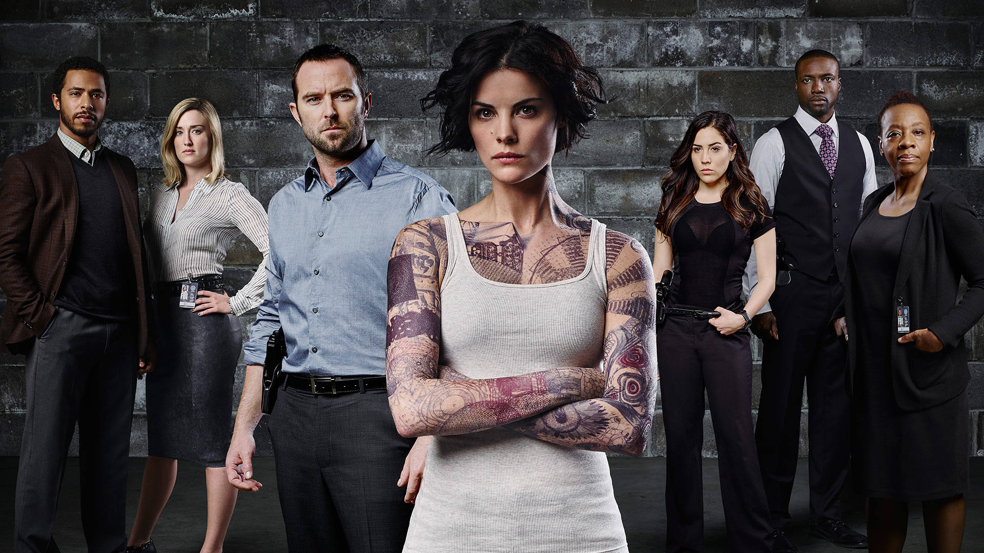 The main cast of the hit series Blindspot seen in a dramatic pose. Wallpaper