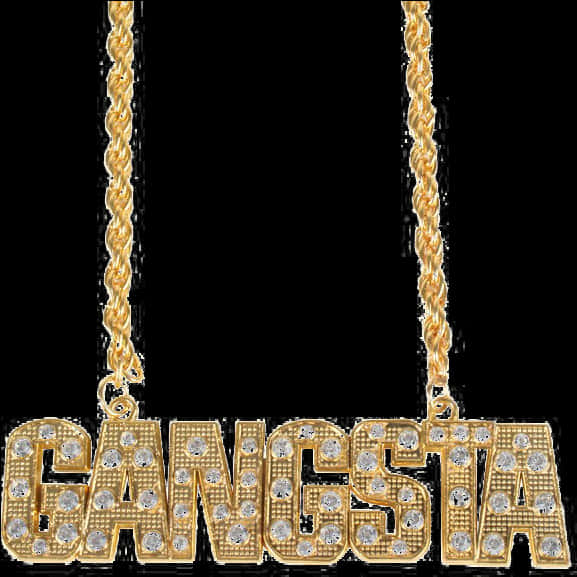 Blinged Out Gangsta Necklace PNG