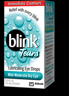 Blink Tears Lubricating Eye Drops Box PNG